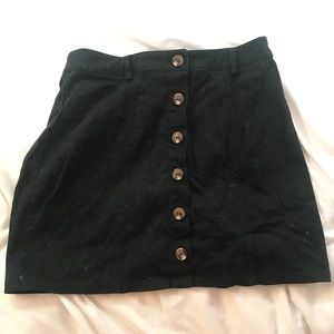Black button up mini skirt